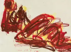 Untitled by Otto Muehl, 1987, oil pastels on paper; framed, sold Jun 2020