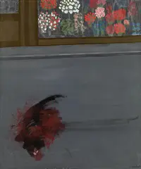 Walter Navratil, Run-over cat, 1974, oil on canvas; unframed