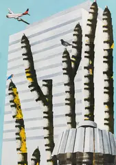 Tillman Kaiser, Horsetail "Schachtelhalm, 2003, egg tempera on canvas; unframed
