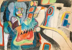 Untitled by Peter Dotrel, 1968, mixed media on paper; framed, offered Jun 2020