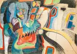 Peter Dotrel, Untitled, 1968, mixed media on paper; framed