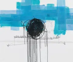 Niki Passath, Theatrum mundi, 2019, mixed media on canvas; framed