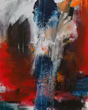 Eva Kaiser, Eremitage, 2017, mixed media on canvas; framed