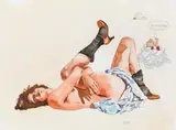 Franziska Maderthaner, Untitled (from the series "Selbst - after Schiele"), 2008, mixed media on paper; unframed