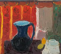 Giselbert Hoke, Still life, 1948, oil on hardboard; framed