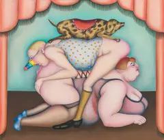 Erna Frank, The small family, 1984, oil on canvas; framed