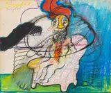 Franz Ringel, Seated figure, 1968, mixed media on paper; framed