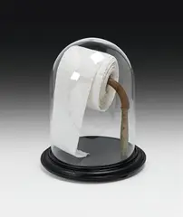 Gelatin, Natural born sculpture, 2016, wood, toilet paper, glass