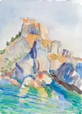 Maria Lassnig, The temple on Lindos