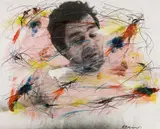 Untitled, Face Farce by Arnulf Rainer, mixed media on silver-gelatine print; framed, sold Jun 2020