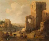 Joost Cornelisz Droochsloot, Peasantry in front of the ruins of a castle