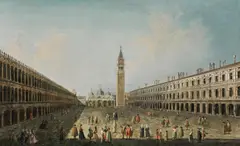 Michele Marieschi, Piazza San Marco in Venice ("Piazza di San Marco verso la basilica"), oil on canvas