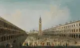 Michele Marieschi, Piazza San Marco in Venice ("Piazza di San Marco verso la basilica"), oil on canvas
