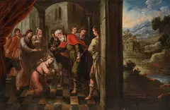 Samuel anoints David and David triumphs over Goliath (counterparts) by Francisco Antolínez, 1685, oil on canvas, sold Jun 2020