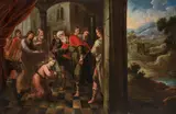 Francisco Antolínez, Samuel anoints David and David triumphs over Goliath (counterparts), 1685, oil on canvas