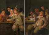 Mattheus van Helmont, Tavern scenes (counterparts), oil on panel