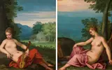 Hans Rottenhammer, Two Muses (counterparts), oil on copper