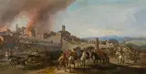 Pandolfo Reschi, Town besiegement, oil on canvas