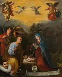 Patricio Caxés, The Adoration of the Shepherds with the donor Don Juan de Villela Nuncibay, 1603, oil on canvas