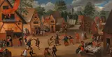 Village fair with dancing peasants by Pieter Brueghel the Younger, oil on canvas, offered Jun 2020