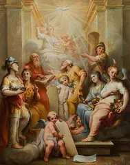 Francesco Corneliani, The seven gifts of the Holy Spirit, oil on canvas