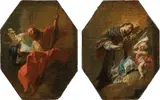 Josef Winterhalder der Jüngere, Saint John of Nepomuk & Matthew the Apostle (pair), c. 1780, oil on canvas on cardboard