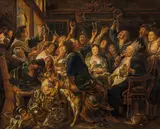 Jacob Jordaens, The feast of the Bean King, oil on canvas
