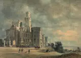 Rudolf von Alt, Hluboká Castle in Bohemia at night