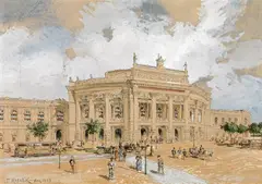 Franz Kopallik, Burgtheater in Vienna, 1897, watercolour on paper