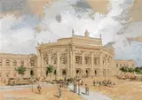 Franz Kopallik, Burgtheater in Vienna, 1897, watercolour on paper