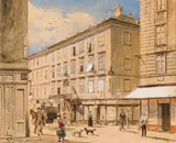 Karl Wenzel Zajicek, Vienna, view of Singerstraße and the photo studio Felix Neumann, 1897, watercolour on paper