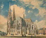 Votive Church in Vienna by Atelier Heinrich Freiherr von Ferstel, c. 1854, India ink and watercolour on paper, sold Jun 2020
