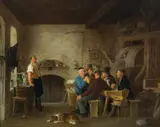 Johann Michael Neder, Die Weinprobe" (wine tasting), 1859, oil on panel