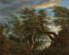 Ferdinand Georg Waldmüller, Marshland landscape in evening light, 1824, oil on panel