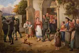 Carl Pelz, Styrian wedding party, oil on panel