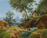 Wilhelm Steinfeld, Salzkammergut, oil on canvas; unframed