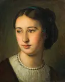 Johann Baptist Reiter, Portrait of a girl, oil on canvas
