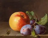 Andreas Lach, Still life with fruits and wasp, oil on panel