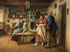 Ferdinand Pacher, The long awaited letter, oil on panel