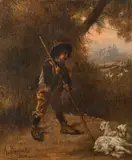 Anton Romako, Italian shepherd boy with two goat kids