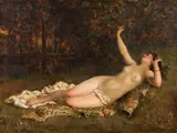 Friedrich Kraus, Awakening Bacchante, 1880, oil on canvas