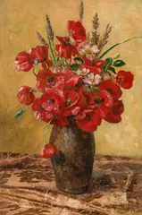 Marie Egner, Feldmohn"  (poppies), c. 1918, oil on cardboard