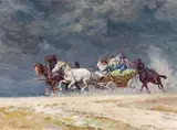 Ludwig Koch, Approaching storm in the Puszta, 1922, oil on canvas