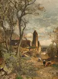 Eduard Peithner Ritter von Lichtenfels, Weißenkirchen in the Wachau, 1891, oil on cardboard