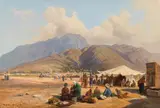 Anna Lynker, Oriental market, 1866, oil on canvas