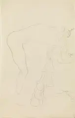 Gustav Klimt, Standing nude leaning forwards, 1904, pencil on paper