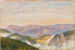 Koloman Moser, View of the Rax from the Villa Mautner-Markhof, c. 1913, oil on cardboard