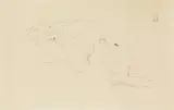 Kneeling nude facing left by Gustav Klimt, 1904, black chalk on paper, sold Mar 2020