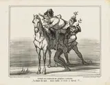 Honoré Daumier, Entrée en campagne du Général Schlick ...“, sheet 87 from „Actualités, lithograph on vellum; unframed