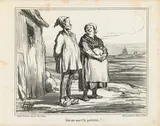 Honoré Daumier, Dire que nous v'la parisiens!“, sheet from „Actualités, lithograph on vellum; unframed